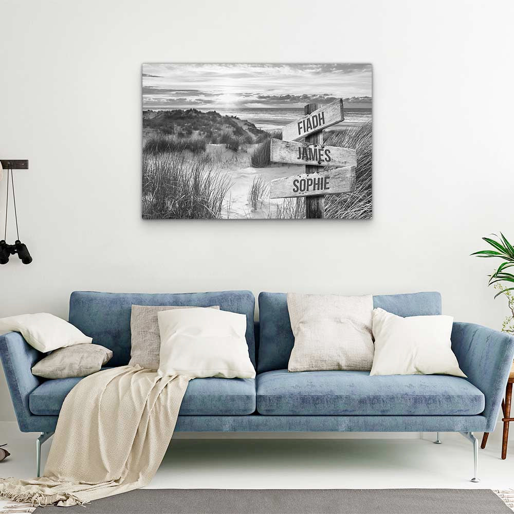 Personalised Canvas "Dune Sea B/W"