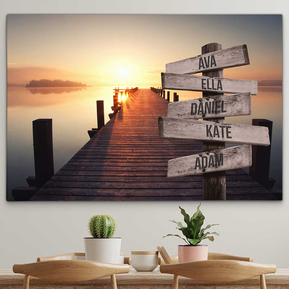 Personalised Canvas "Sunset At The Lake "