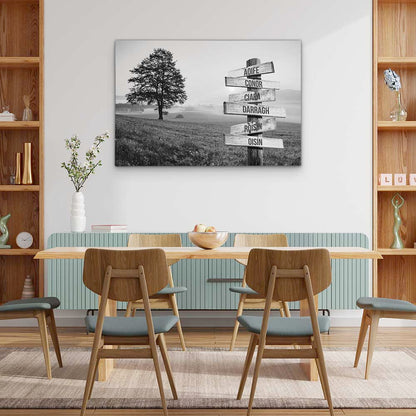 Personalised Canvas "Mountain Fog B/W"