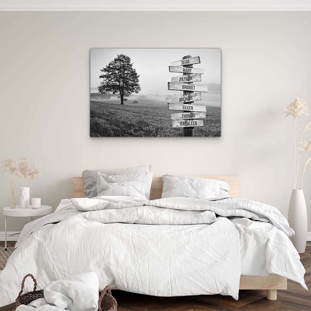 Personalised Canvas "Mountain Fog B/W"