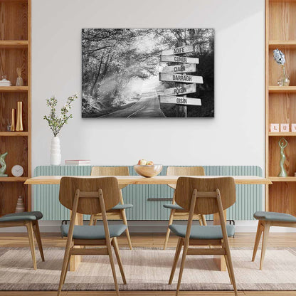 Personalised Canvas "Family Road"