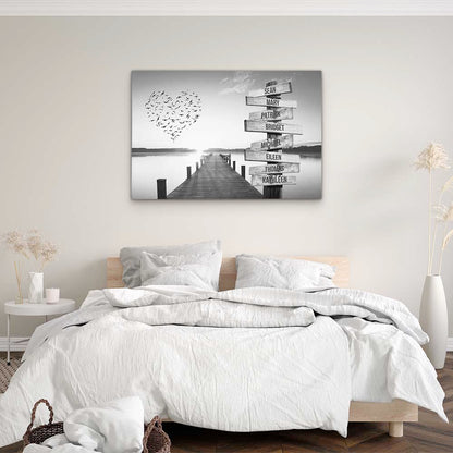 Personalised Canvas "Sunset B/W"