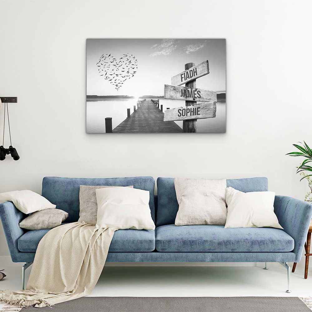 Personalised Canvas "Sunset B/W"